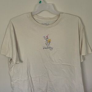 State of Mind Ivory Tee with Blue Accents